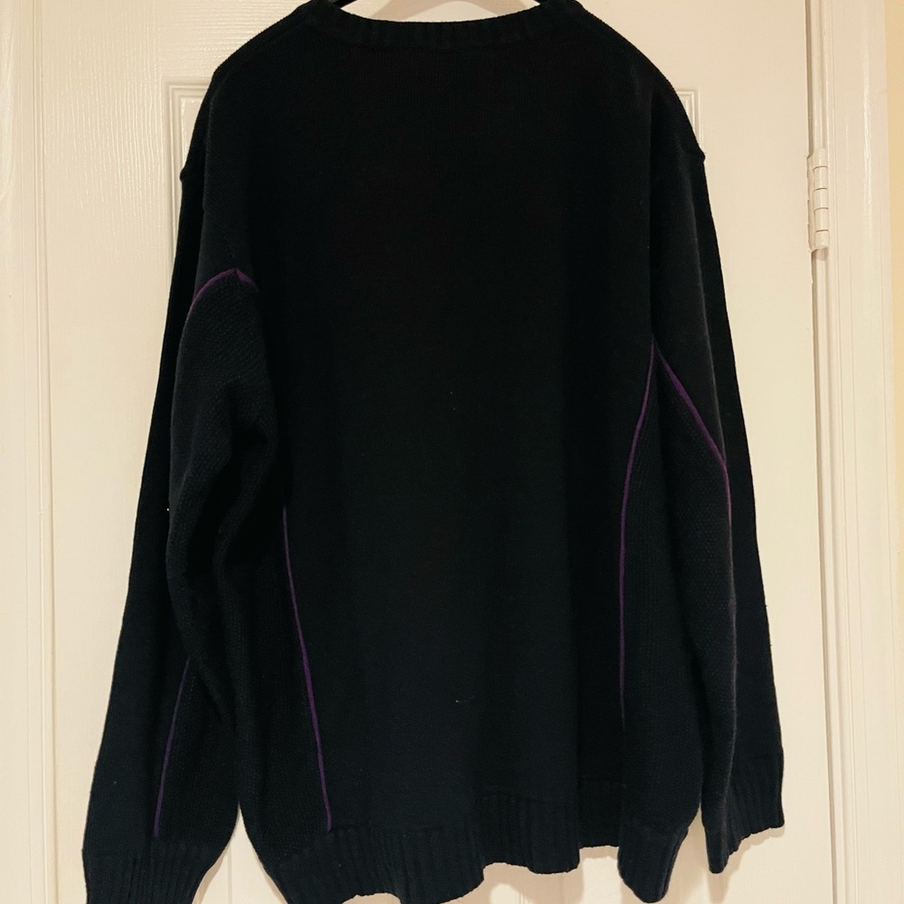 Men’s FedEx Stan Herman Full Zip Black/Purple Sweater Workwear Jacket Size XL - Picture 6 of 9